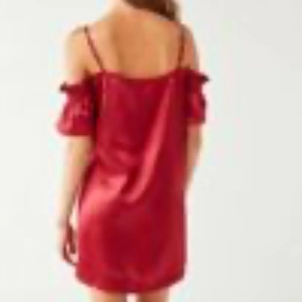 Urban  Outfitters Cold Shoulder Satin Dress - Picture 3 of 5